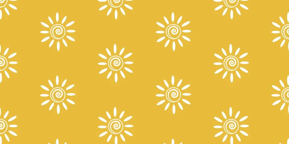 Cute Sun Pattern Background for Summer Design 库存插图