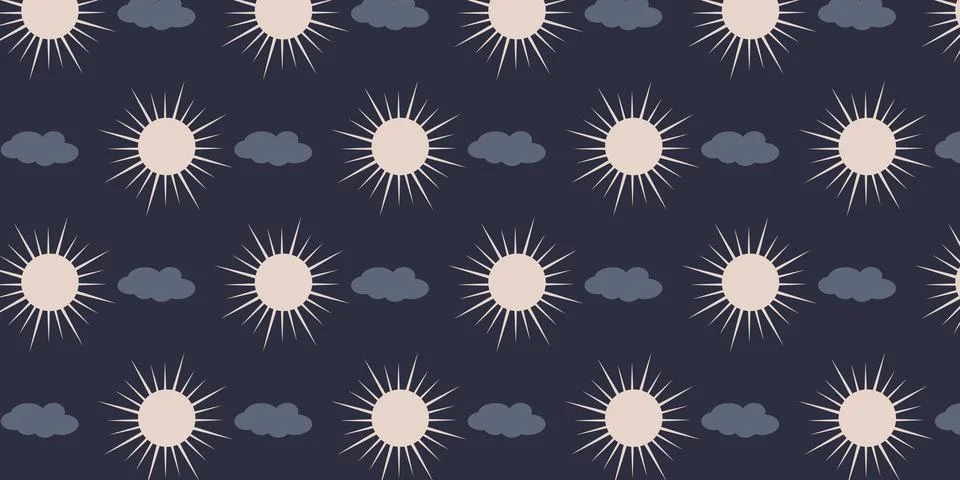 Cute Sun Pattern Background for Summer Design 库存插图