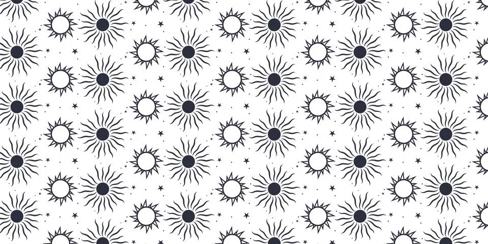 Cute Sun Pattern Background for Summer Design 库存插图