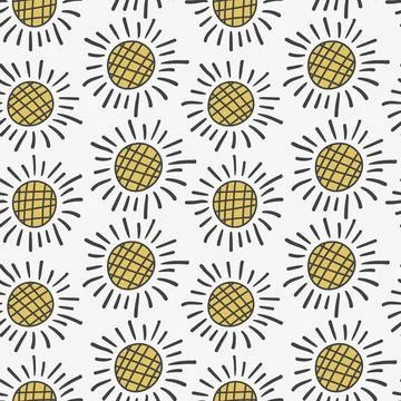 Cute sun seamless pattern Stock-Illustration