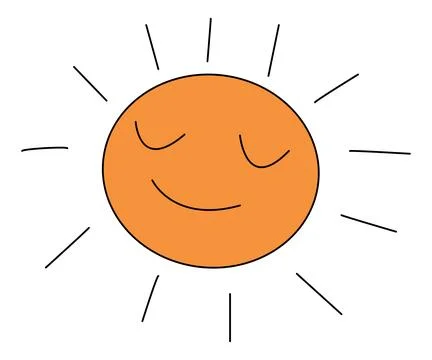 Cute sun is sleeping vector illustration Stock Illustration