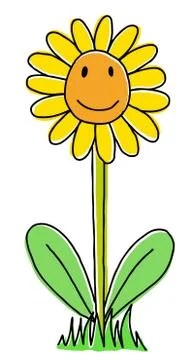 Cute sunflower Stock Illustration