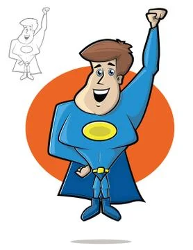 Cute super hero Stock Illustration