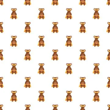 Cute superhero bear seamless repeating pattern for kids Illustrazione stock