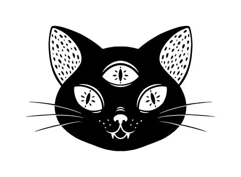 Cute supernatural cat Stock Illustration