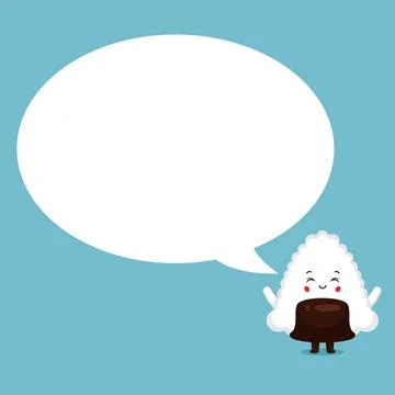 Cute Sushi with Speech Bubbles Stock Illustration