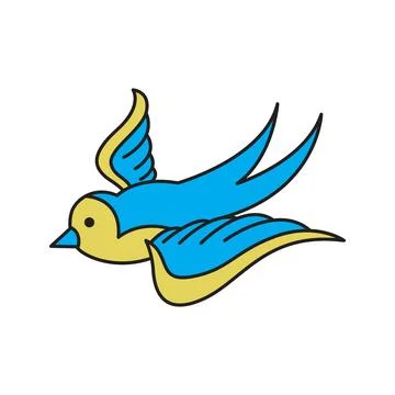 Cute swallow bird Stock Illustration