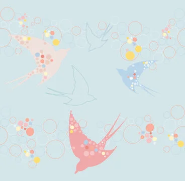 Cute swallow pattern Stock Illustration