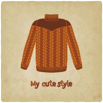 Cute sweater old background Stock-Illustration