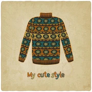 Cute sweater old background Stock-Illustration