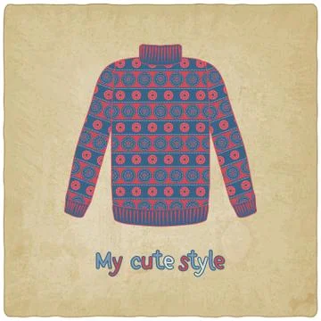 Cute sweater old background Stock-Illustration