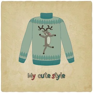 Cute sweater old background Illustrazione stock