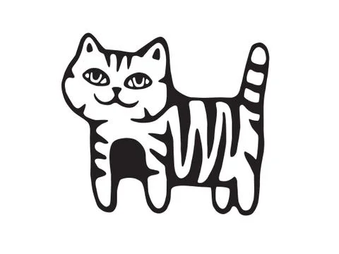 Cute Tabby Cat Illustration Vector Illustrazione stock