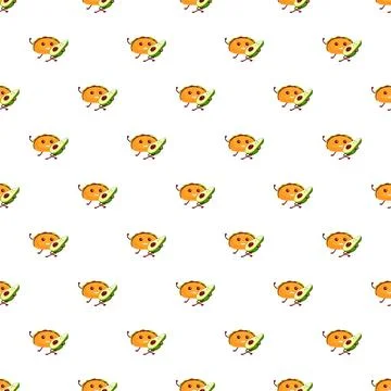 Cute taco and avocado characters seamless pattern 스톡 일러스트