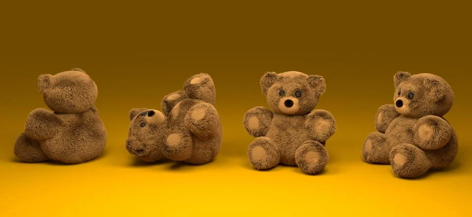 Cute taddy bears seeing from different points of view Stock Illustration