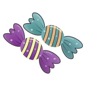 Cute tasty candy icon. Flat vector design. Illustrazione stock