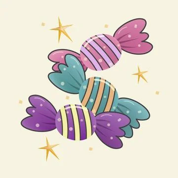 Cute tasty candy icon. Flat vector design. Stock Illustration