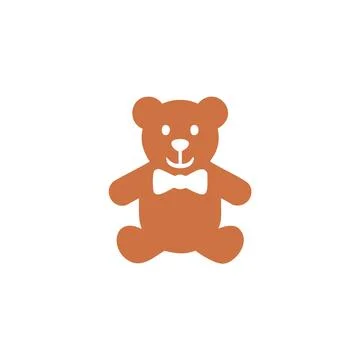 Cute teddy bear with bow tie icon. This simple illustration is a charming d.. Stock Illustration