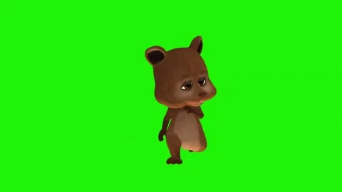 Cute Teddy Bear Dancing Green Screen Stock Footage 324590708