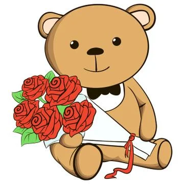 Cute teddy bear groom 스톡 일러스트