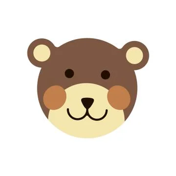 Cute teddy bear head on white background. EPS 10. Illustrazione stock