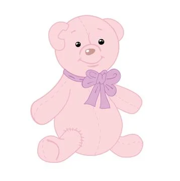 Cute teddy bear with patch. Stock Illustration