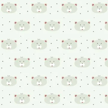 Cute teddy bear pattern design for kids Stock Illustration