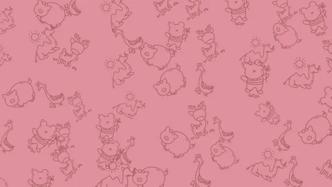 Cute Teddy Bear Pattern on Pink Background for Kids. Stock Footage 322981957