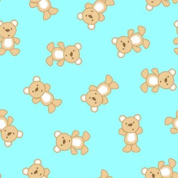 Cute teddy bear in a seamless pattern Stock Illustration