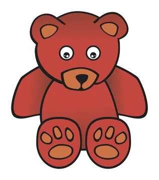Cute teddy bear sitting drawing vector Stock Illustration