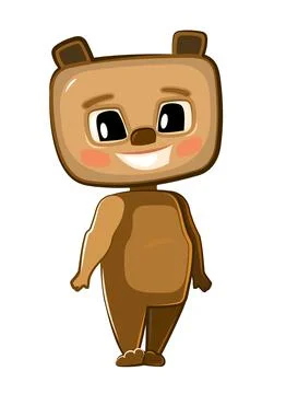 Cute Teddy Bear stand. Good animal. Cartoon style. Illustration for children  Stock Illustration