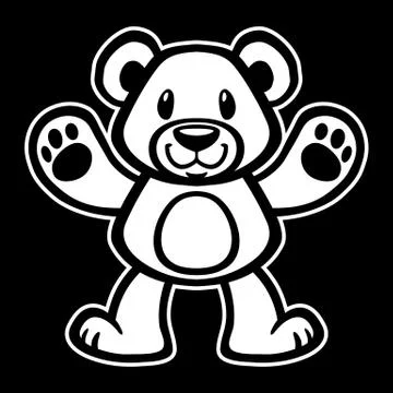 Cute Teddy Bear vector icon Stock Illustration