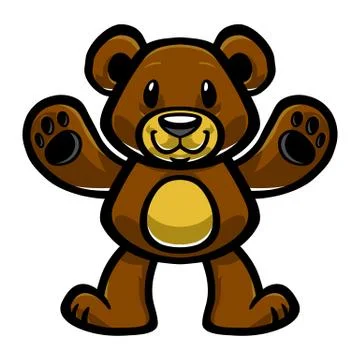 Cute Teddy Bear vector icon Stock Illustration