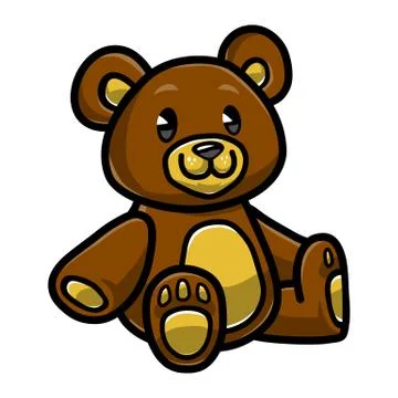 Cute Teddy Bear vector icon Stock Illustration
