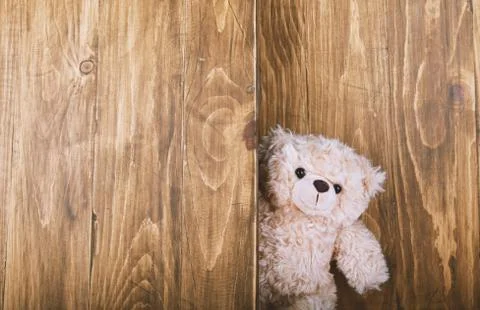Cute teddy bears, hide and seek vintage style Stock Photos