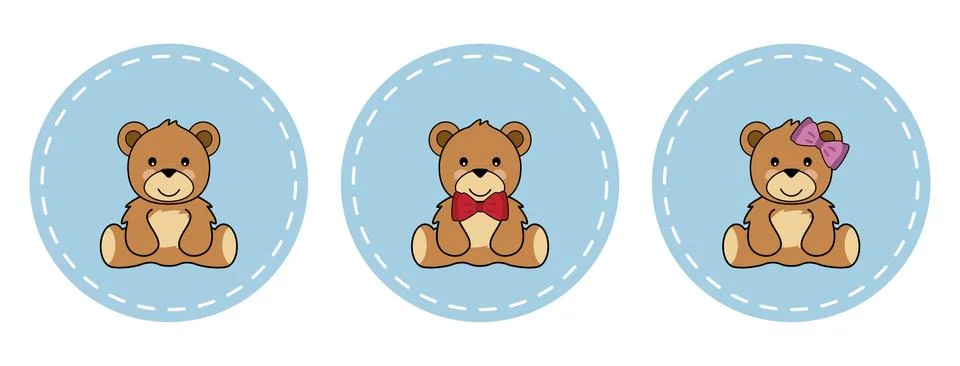 Cute teddy bears Stock Illustration