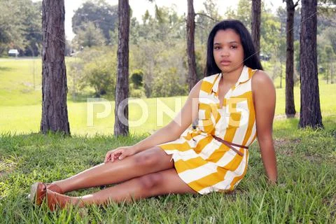 Cute teen latina outdoors (8) Stock Photos