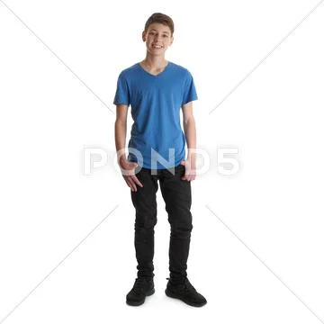Cute teenager boy over white isolated background Stock Photos