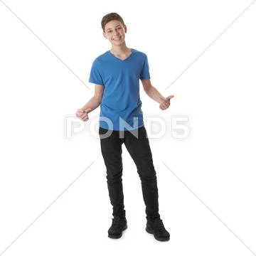 Cute teenager boy over white isolated background Stock Photos
