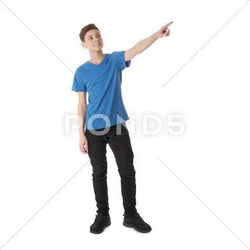 Cute teenager boy over white isolated background Stock Photos