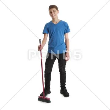 Cute teenager boy over white isolated background Stock Photos