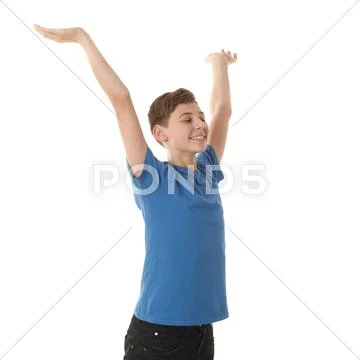 Cute teenager boy over white isolated background Stock Photos