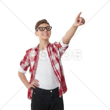 Cute teenager boy over white isolated background Stock Photos