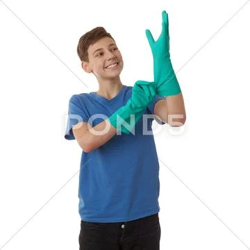 Cute teenager boy over white isolated background Stock Photos
