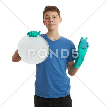 Cute teenager boy over white isolated background Stock Photos