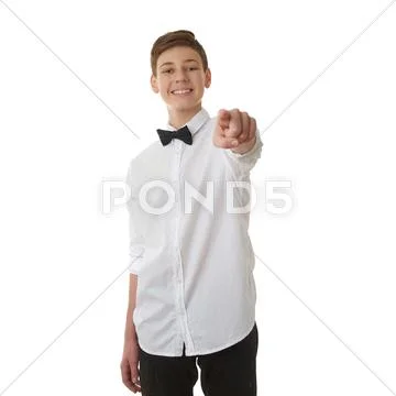 Cute teenager boy over white isolated background Stock Photos