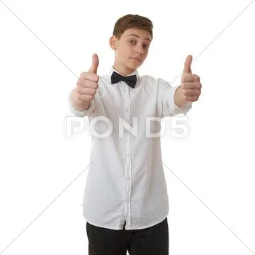 Cute teenager boy over white isolated background Stock Photos