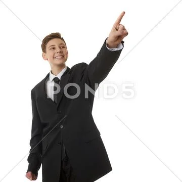 Cute teenager boy over white isolated background Stock Photos