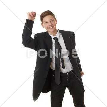 Cute teenager boy over white isolated background Stock Photos