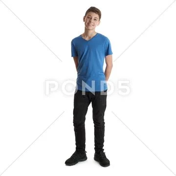 Cute teenager boy over white isolated background Stock Photos